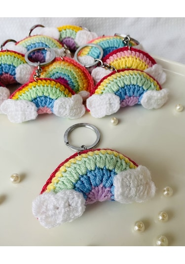 Fynbos Amigurumu Renkli Gökkuşağı Figürlü Anahtarlık