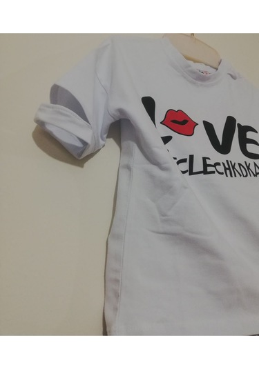 Modavals Love Baskılı Yırtmaç Kol Detaylı Pötükare Etekli Kız Çocuk Etekli Alt Üst Takım Çok Renkli