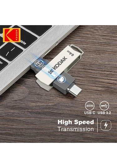 Kodak 64gb.typec Usb 3.2 Apple Uyumlu iPhone 15  Ve Type-c Girişli Tüm Cihazlar