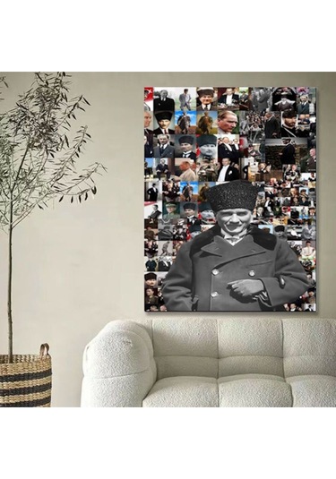 Çoklu Atatürk Resmi Kanvas Tablo Canvas Duvar Dekarasyon Duvar Süsü Ölçü Seçmeyi Unutmayınız :
