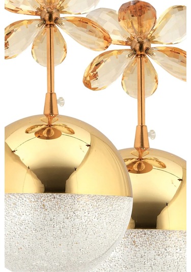 Kelebek 4'lü Gold Sarkıt 3 Renk Modu Ledli Kristal Taşlı Modern Led Avize Gold