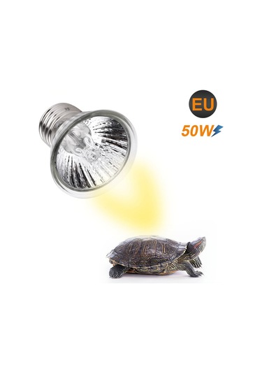 Fosenze Sürüngenler İçin Isıtıcı Lambası, Güneş Işığı Simülasyonu, E27 Vida, 50w Avrupa Standartı Gümüş