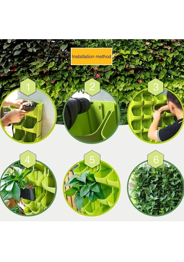 Pp Ekici Saksı Duvar Asma Bahçe Asılı İstiflenebilir Bahçe Malzemeleri Yeşil