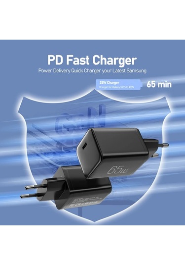 Topshop1 65w Gan Hızlı Şarj Cihazı Siyah Qc 4 0 3 0 Type C Pd Usb Huawei Xiaomi Samsung Oneplus İphone Uyumlu Macbook Laptop İçin