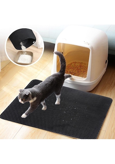 Buffer Kedi Tuvalet Önü Kum Toplayıcı Temizleyici Elekli Gri Pas