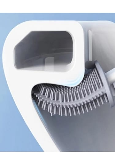 Mobgift Bükülebilir Silikon Tuvalet Banyo Fırçası Gri
