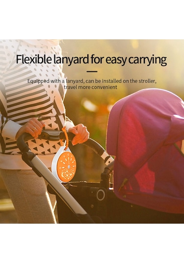 Reedark Bebekler İçin Taşınabilir Beyaz Gürültü Makinesi - 10 Ses, 7 Renkli Gece Işığı, Şarj Edilebilir Pil 112 Karakter Turuncu