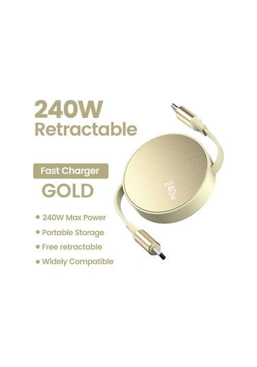 Crouch100/240w Pd Usb-c Geri Çekilebilir Hızlı Şarj Kablosu Iphone Uyumlu 15 Huawei Xiaomi Samsung Macbook Chınaaçık1m