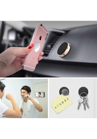 Zmc Bilişim Tüm Modellerle Uyumlu Manyetik Araç İçi Telefon Tutucu Çok Amaçlı Güçlü Mıknatıs Tutucu