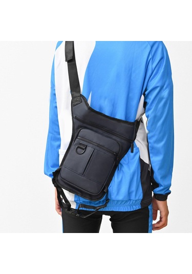 Homyl Erkek Bel Çantası Motosiklet Bacak Fanny Paketi Koyu-mavi Koyu Mavi