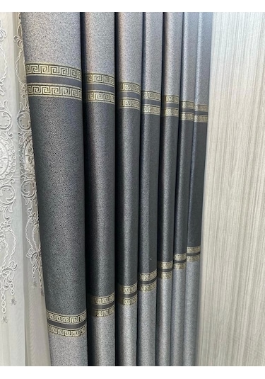 Nivemeshome Eliza Gri V-2536 1/3 Sık Pile Fon Perde Apm Gri