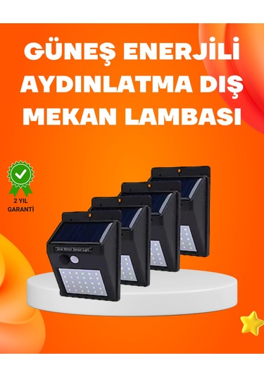 Montajlı Güneş Enerjili Duvar Tipi Aydınlatma 8 Saat Çalışma Sü