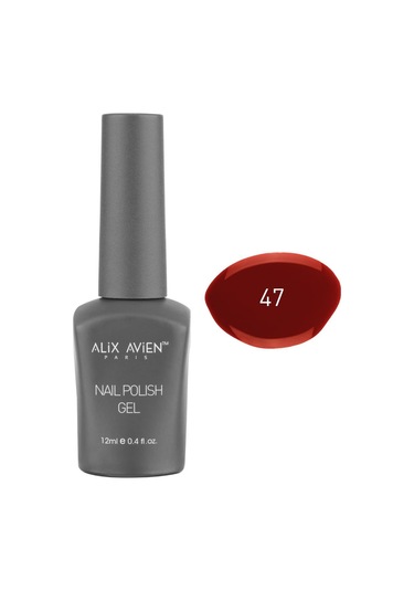 Alix Avien Uv Kalıcı Koyu Kırmızı Jel Oje 47 Gel Polish 12 Ml