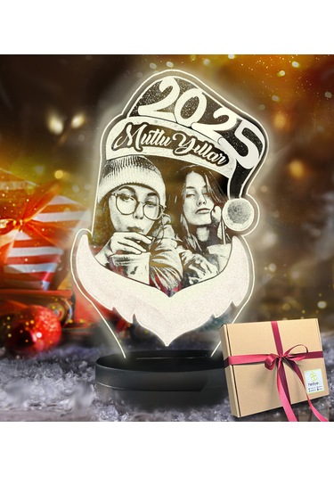 Yılbaşı Hediyesi Noel Baba İçerisinde Kişiye Özel Resimli 3d Led