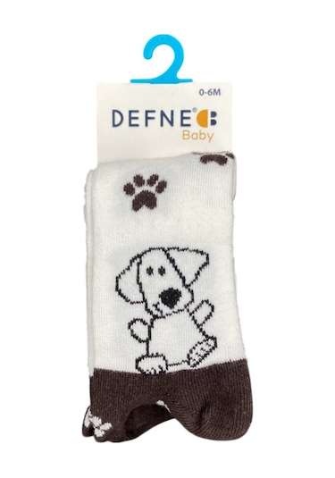 Defne Baby Bebek Külotlu Çorap 004-21 Kahverengi-beyaz Kahverengi - Beyaz