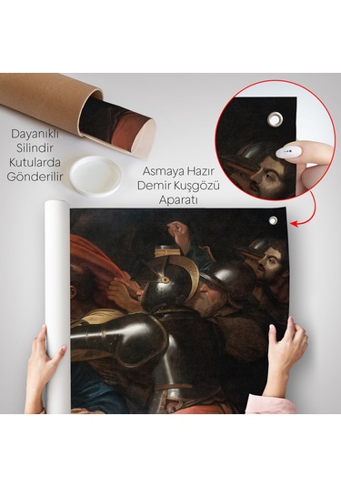 Caravaggio -isanın İnişi Duvar Örtüsü - The Taking Of Christ-7146