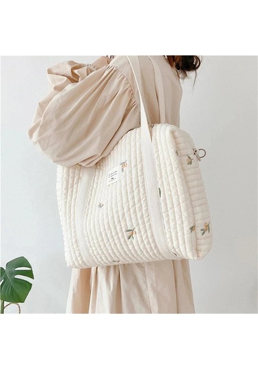 Jialan Tarzı Yenidoğan Bebek Bakımı Bebek Bezi Çantası Mumya Beyaz