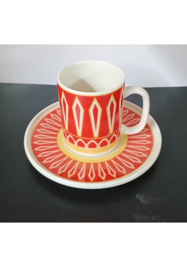 Konak Züccaciye Tulu Semazen Kahve Fincan Takımı 6 Lı Dijital Desenli