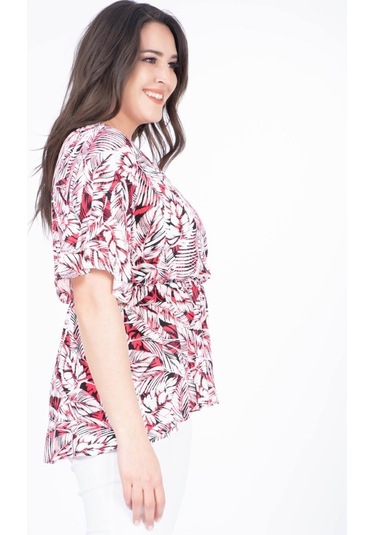 Myline Kadın Anvelop Pelerin Kol Bluz 34537 Kırmızı