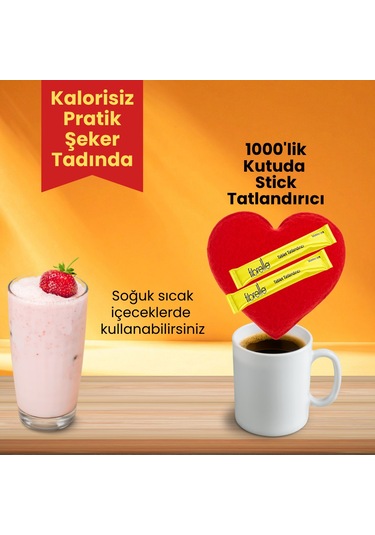 Fibrelle Tablet Tatlandırıcı 1000 Adet Tekli Stick Ambalaj-sukralozlu