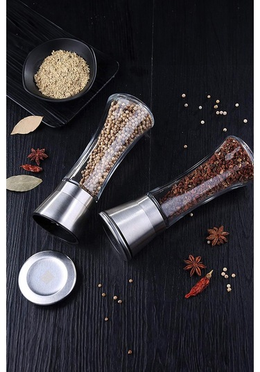 Cam Metal Kapaklı Baharat Öğütücü 250 Ml Şeffaf