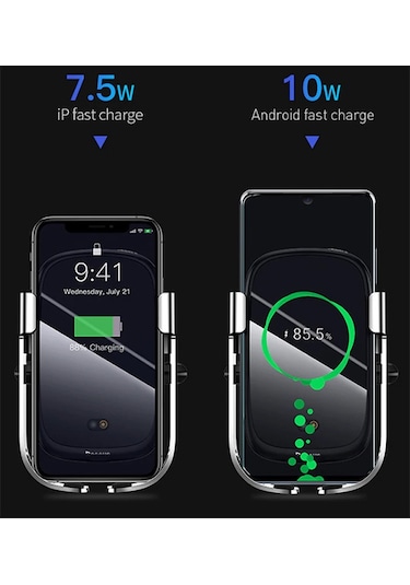 Baseus Rock-Solid Tam Otomatik 10W Kablosuz Araç Şarj Tutucu