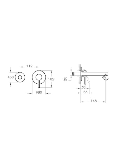 VitrA Origin Ankastre Sıva Üstü Lavabo Bataryası Krom A42581