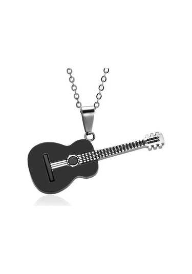 Gitar Kolye Paslanmaz Çelik 316l Black Unisex