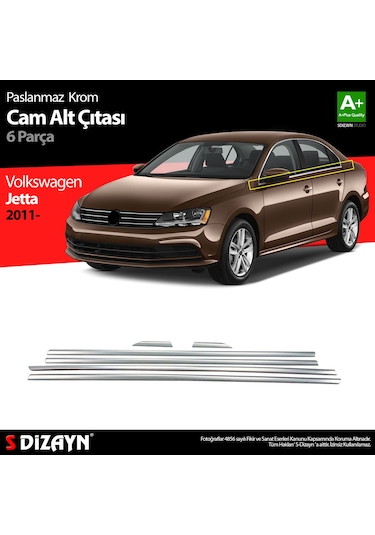 S-Dizayn Vw Jetta Krom Cam Çıta 6 Prç 2011 Üzeri
