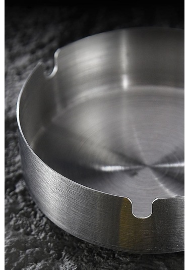 Çelik 10 Cm Gri Yuvarlak Kül Tablası Küllük Cin545
