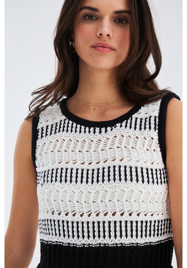 Peraluna KİYO DRESS Kolsuz Pamuklu Diz Hizası Yazlık Kadın Elbise