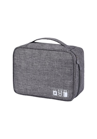 Yuntech01 Büyük Boy Gri Dijital Alet Çantası - Katlanabilir Dayanıklı Poliester Malzeme İle Çok Amaçlı Kabloları Ve Elektronik Aletleri Saklama Çantası Gri