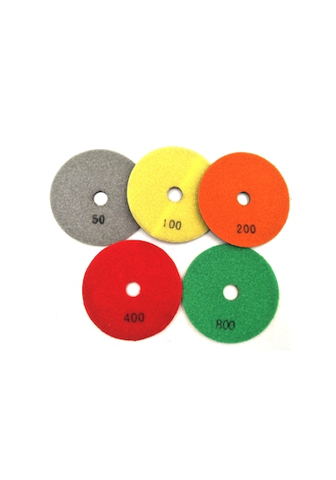 Singree 5'li Set Elmas Taşlama Ve Parlatma Pedleri - Mermer, Granit, Beton İçin 4 İnç Islak Zımpara