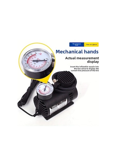 Boatshop1 Siyah Taşınabilir 12v Araba Hava Kompresörü Suv Motosiklet İçin Ağır Hizmet Tipi Lastik Şişirici Siyah-