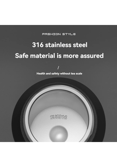 1l Termos Su Şişesi Paslanmaz Çelik Vakum Şişeler Soğuk Sıcak Su Diğer Siyah