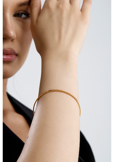 14 Ayar Altın Kibrit Çöpü Bilezik - 7 Gram / Beyaz