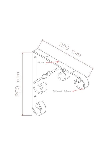 12 Adet Burgulu 20 x 20 cm Dekoratif Raf Altı Ayağı Konsol Beyaz