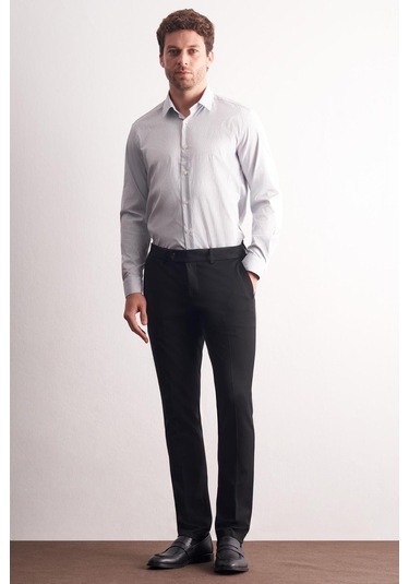 Siyah Yan Cep Açık Paça Esnek Slim Fit Classic Casual Pantolon 1003255153 Siyah
