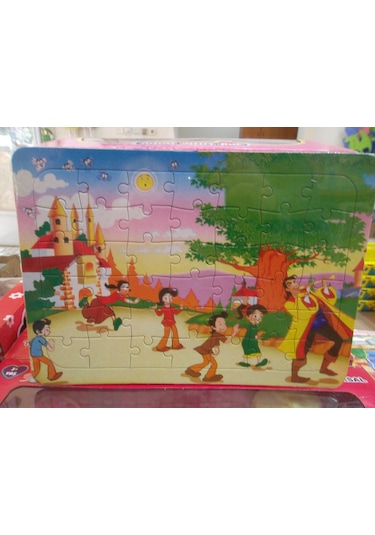 42 Parça Karton Puzzle Arkası Boyamalı 2 Adet
