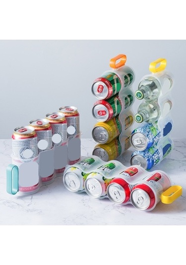 Dancemonkey 3 Adet Şeffaf Cola Soğutmalı Saklama Kutusu - Sarı Renk Çok Renkli