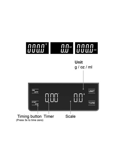 Horecamark Yeni Hassas Kahve Tartısı Drip Scale Ek62