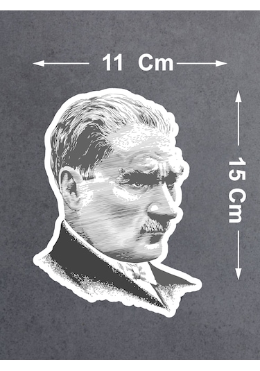 Atatürk Mustafa Kemal Atatürk Sticker - Araba Oto Motosiklet Karavan Laptop Sticker - 00618 15x11 Cm