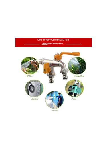 Açık Çift Su Musluk Musluk Dış Bahçe Hortumu Musluk Adaptörü 1/2 1