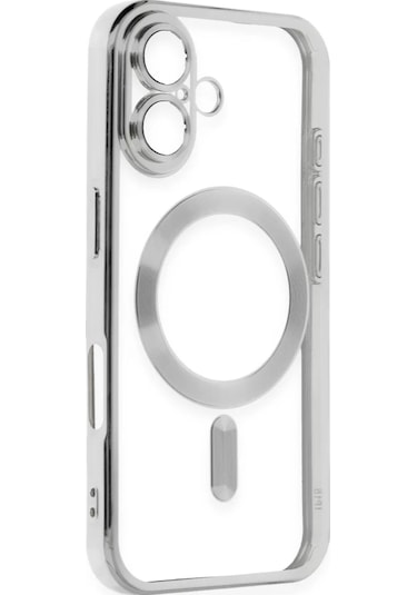 Newface  Apple  Uyumlu iPhone 16 Plus Kılıf Kross Magneticsafe Kapak - Gümüş