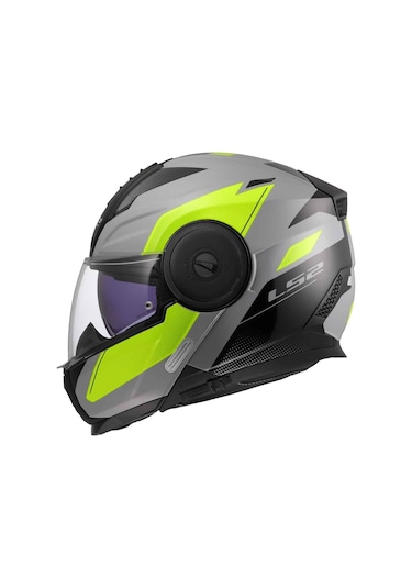 Ls2 Scope 2 Duria Çene Açılır Kask Siyah - Gri - Sarı