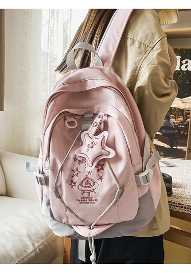 Gençler İçin Şık Ve Fonksiyonel Okul Çantası, Dayanıklı Sırt Çantası, Ergonomik Tasarım, Hafif Ve Spor Çanta Pembe