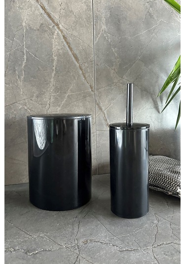 Prima Nova Flores 2'li Banyo Seti - Siyah Siyah