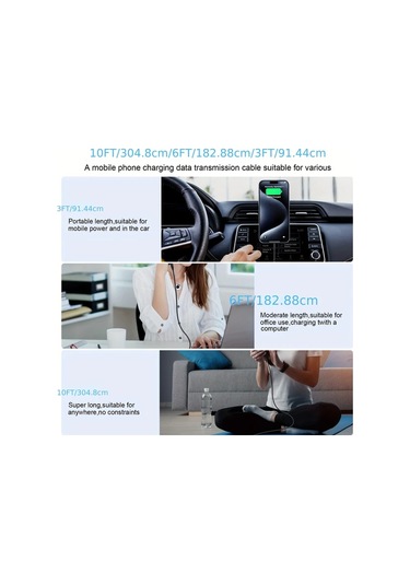 Willowhaven Siyah Kırmızı 3m Nylon Örgülü Hızlı Şarj Lightning Kablo İphone Uyumlu 14 13 12 11 X 8 7 6 5 Se