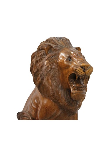 Ahşap Aslan Figürü 50 Cm Renkli
