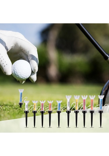 Qingmipy Magnetlu Golf Tiyoları 79mm - 5 Adet Paket - Golf Egzersiz Yardımı Ve Top Sabitleme Aracı Çok Renkli